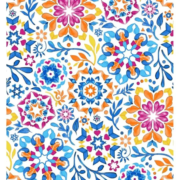 Mantel Hulehule Tex de Tela Resinada Impermeable Anti Manchas Fácil de Limpiar Estampado Diseño Floral - ALFAMA - 1