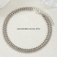Juego De 2 PCS De Pulseras De Tobillo Minimalistas En Metal De Color Oro Para Mujer Accesorios De Moda Para El Pie Ajustable Y Versátil - details 2