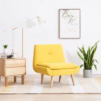 vidaXL Butaca tapizada de tela amarilla Sillon Dormitorio Sillon Comodos Silla Relax Sillón Sofá - details 1