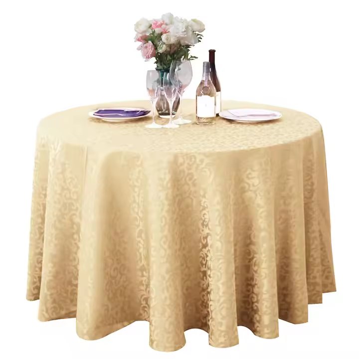 Tablecloth Tear Resistant No Fading Polyester Washable Round Tablecloth for Kitchen - 1