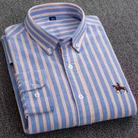 Camisa De Trabajo Para Hombre Otoño 2024 Cuello En V Manga Larga Patoleta Oxford Algodón 100% Estampado Regular Botones Tallas S~6XL - details 18