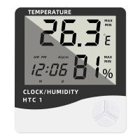 Mini Estación Climática Digital LCD Para El Hogar Medidor De Temperatura Y Humedad Con Reloj Meteorologico Interior Y Exterior - details 0