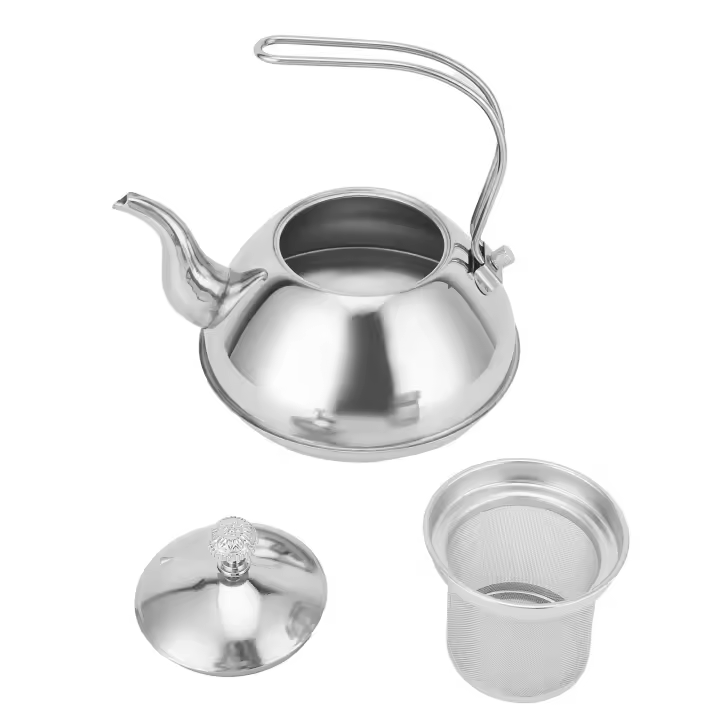 Tetera de acero inoxidable con infusor de té, no magnética, espesada, para el hogar y la oficina (1,5 l) - 1