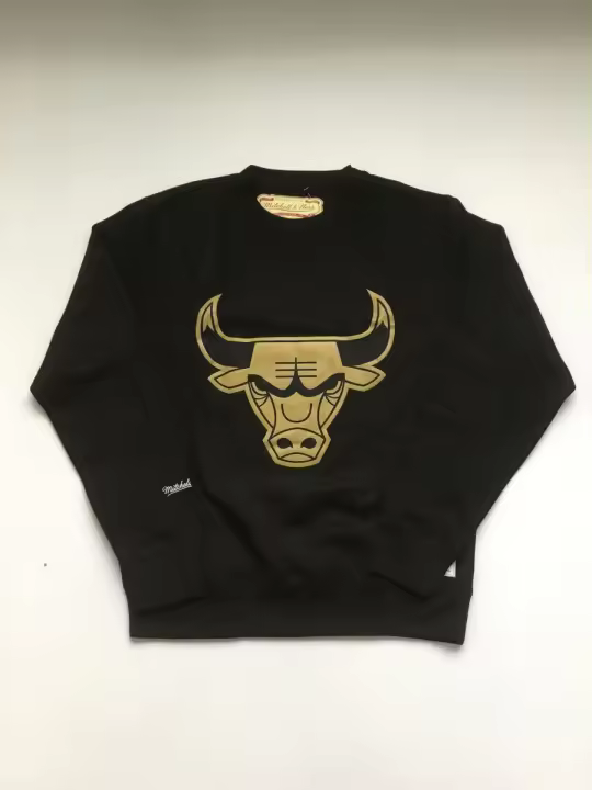 Sudadera Crewneck Mitchell & Ness Chicago Bulls Gold Team Black - 1