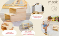 MOST DECO  Escalones Montessori de 2 peldaños de madera maciza natural para usar como escalera infantil - details 1