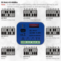 Receptor Inteligente WIFI RX-MULTI 300-900MHz Para Puerta De Garaje Controlador Tuya Código Rodante 433MHz Abrepuertas 12V 24V 220V Con Switch - details 13