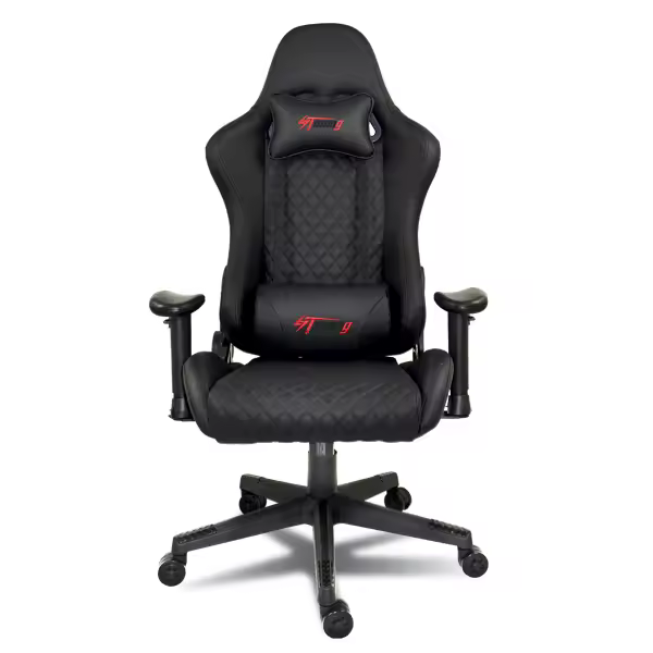 TIENDUX Silla Gaming Ergonómica Reclinable con Cojín Lumbar y Cervical | Altura Ajustable, Reposabrazos Ajustables - 1