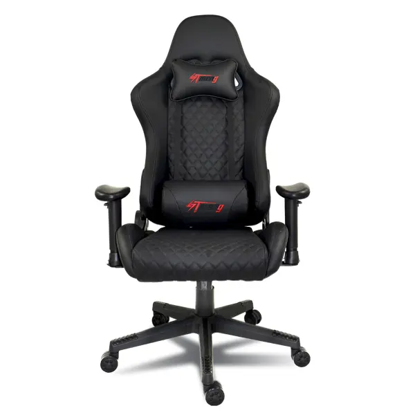TIENDUX Silla Gaming Ergonómica Reclinable con Cojín Lumbar y Cervical | Altura Ajustable, Reposabrazos Ajustables - 1