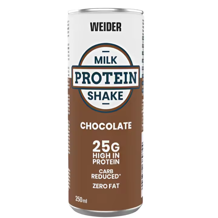 MILK PROTEIN SHAKE (250ML) CHOCOLATE - Weider  Sin grasa  Sin aspartamo  25g proteína - 1