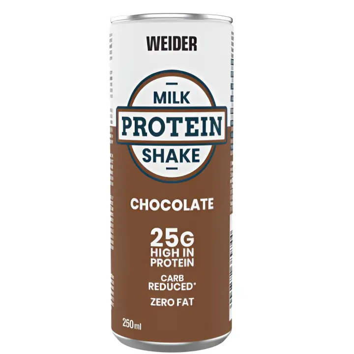 MILK PROTEIN SHAKE (250ML) CHOCOLATE - Weider  Sin grasa  Sin aspartamo  25g proteína - 1