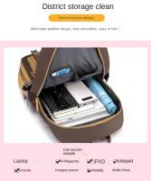 Mochila Grande Capacidad Para Escuela Kapybara Explosiva Estilo Preppy Con Dibujos Animados Para Estudiantes De Secundaria Material De Poliéster Con Forro Trenzado Cierre De Cremallera - details 4