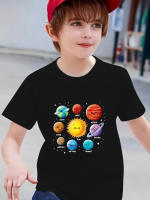 Camiseta De Algodón Para Niños Con Estampado De Aventura Cósmica Manga Corta Versátil Ropa Creativa Para Verano - details 2