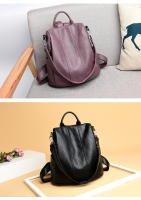 Mochila para mujer, nueva, estilo coreano, moderna, versátil, multifuncional, sencilla, antirrobo, para viajes, de cuero suave - details 1