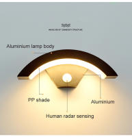 Lámpara De Pared Exterior Impermeable IP65 Con Sensor De Movimiento Radar Iluminación Exterior Para Porche Balcón Jardín Vestíbulo Luz Moderna LED Sin Ajuste Dimmer - details 11