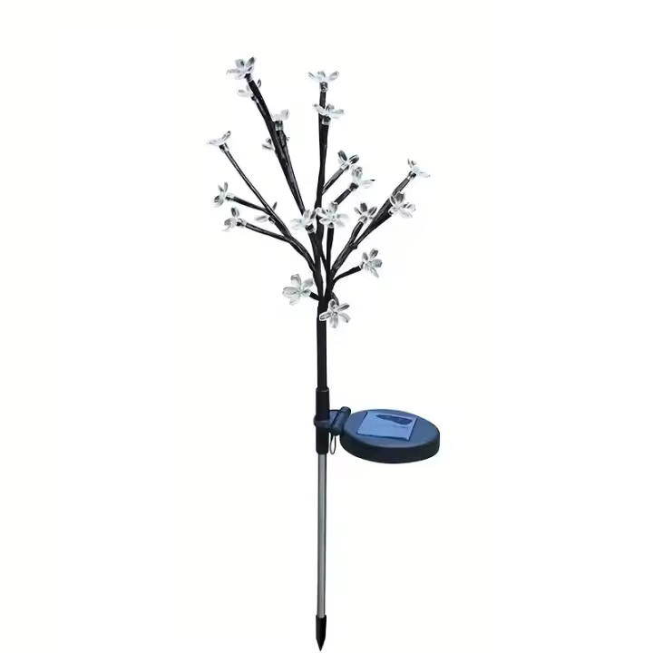 Luces De Jardín Solar Powered Con Flor De Cerezo Para Decoración De Año Nuevo Luz Decorativa Para Paisaje Exterior Y Courtyard - 1