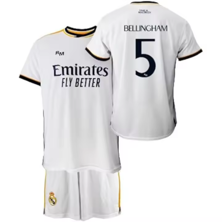 Equipacion Conjunto Camiseta Y Pantalón Real Madrid Primera 23/24 Bellingham Replica - 1