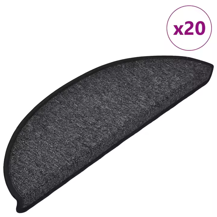 vidaXL Alfombrilla escalera 20 uds antracita 56x17x3 cm - 1