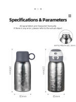 Botella De Agua Térmica Tiartisan De Titanio Doble Capa Para Niños 600ml Con Dos Tapas Portátil Para Exteriores Y Deportes - details 11