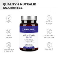 MELATONINA Pura Retard 1,8mg - Valeriana Forte, Pasiflora y Vit B6 - Dormir Bien, Sueño e Insomnio - Melatonin para Trastornos del Sueño - Melatonina Forte 60 Cápsulas Veganas Nutralie - details 2