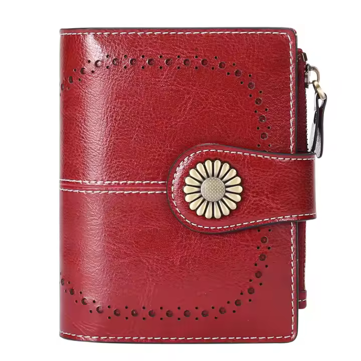 Monederos para Mujer, Cuero auténtico pequeño y Compacto Cartera para Mujer con protección RFID - 1