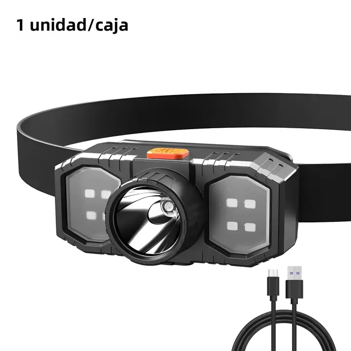 Lámpara De Cara Potente LED Recargable Para Camping Y Pesca Luz De Convoy Duradera Resistente Al Agua Con Capa De Luces - 1
