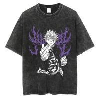 Camiseta De Anime Harajuku Verano 100% Algodón Manga Corta Sobredimensionada Vintage Streetwear Para Hombres Camiseta Respirable - details 9