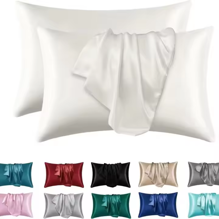 2pcs Fundas De Almohada De Satén Seda Para Cabello Y Piel Coral Tamaño Estándar Conjunto De Fundas De Almohada Super Suaves - 1