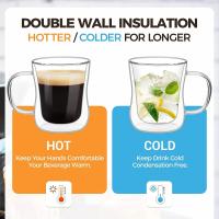 Taza De Cerveza Y Café De Vidrio Doble Muralla Resistente Al Calor Conjunto De Tazas De Whiskey Y Té Ecológico Transparente Para El Hogar - details 0