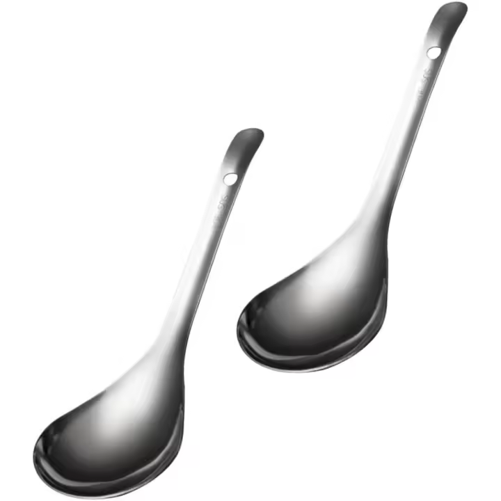 2 cucharas de arroz de acero inoxidable, cucharas para té suelto, cucharas para sushi, cucharas para sopa, cucharas para restaurante, utensilios de cocina, suministros de cocina plateados - 1