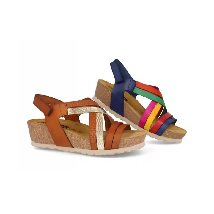 4416 - DIGO DIGO SANDALIAS DE BIO   COLORES : MULTICOLOR , MULTIMARRON  TALLAS : 35 AL 41  CORTE EXTERIOR : PIEL  FORRO INTERIOR : PIEL  PLANTILLA : PIEL / BIO / GEL  ALTURA TACÓN / CUÑA : 5 CM.  PISO : SINTÉTICO / BIO - 1