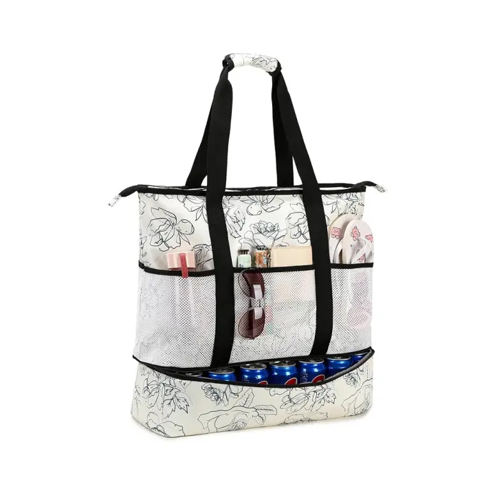 Bolsa de Playa Bolsa de piscina con refrigerador 9 bolsillos Cremallera Impermeable A prueba de Arena Bolsas de Playa - 1