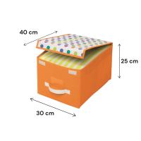 Caja de tela para almacenaje con tapa, 30 x 40 x 25 cm. Cajas para guardar la ropa en el armario o juguetes - details 2