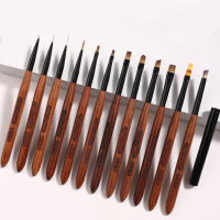 Set De Pinceles Para Arte De Uñas 12Pcs Liner Pincel Para Pintura De Uñas Acrílico UV Gel Ombre Manicure Espátula Herramienta Poli - details 5