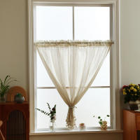 Cortina De Valance De Tela Con Línea Blanca Para Sala De Estar Moderna Con Bolsillo Para Rodillo Decoración Para Ventana Puerta Y Armario 1 Pieza - details 4