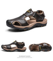Sandalias De Verano Para Hombre Talla Grande 2023 Cuero Genuino Moda Sandalias Transpirables Con Cierre De Correa Antideslizantes Talla 38-47 - details 3