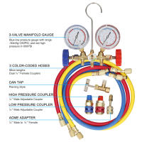 Juego De Manómetro De Refrigerante R134A Con Tubo Y Gancho Herramientas Para A/C Compatible Con R12 R22 R-404A R-134a - details 12
