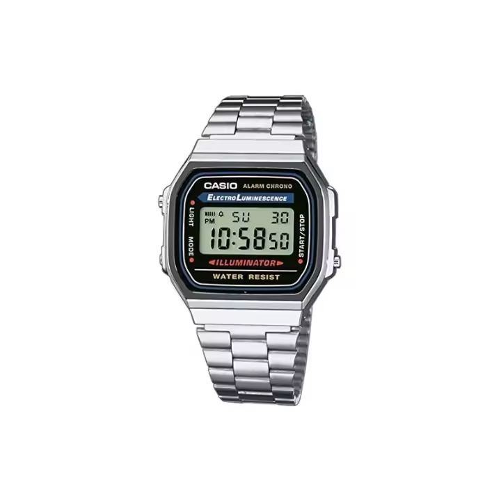 Reloj Casio digital caballero plateado A168WA-1W correa metálica A168WA1W - 1