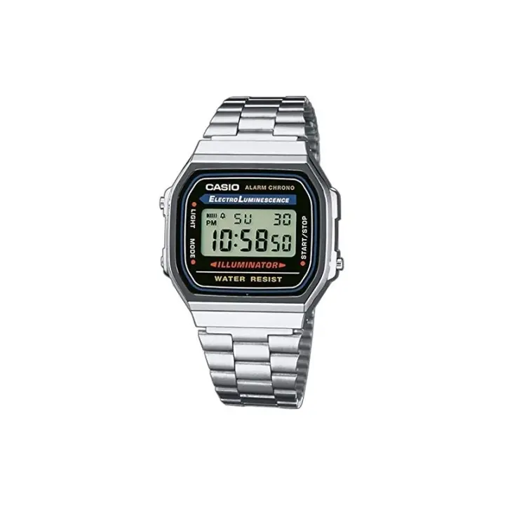 Reloj Casio digital caballero plateado A168WA-1W correa metálica A168WA1W - 1
