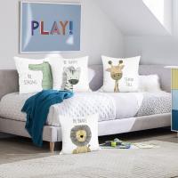 Fundas de Niño Animales Infantiles 45x45 cm Funda de Almohada Jirafa Cebra León Terciopelo Suaves - details 2