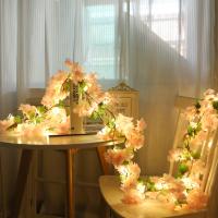 Guirnalda De LED Con Cerezo En Broche 230cm Flores Artificiales Para Decoración De Bodas Fiestas Hogar Arcos De Jardín - details 5