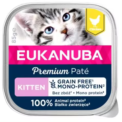Eukanuba Kitten Grain Free Paté Pollo 16 X 85 Gr - 1