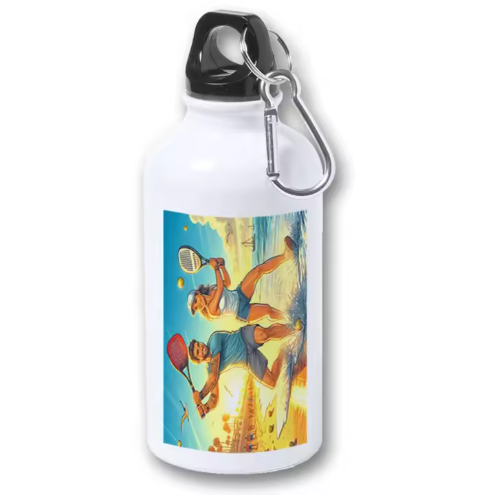 MERCHANDMANIA BIDON 400ML METALICO juego padel raquetas amigos deporte playa para viaje y deporte - 1