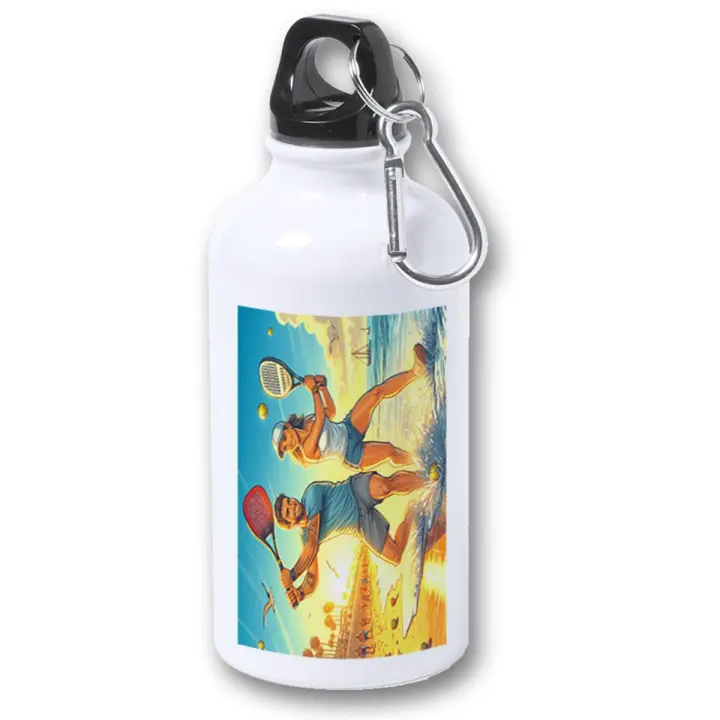 MERCHANDMANIA BIDON 400ML METALICO juego padel raquetas amigos deporte playa para viaje y deporte - 1