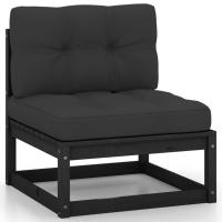 vidaXL Set de muebles de jardín 2 pzas con cojines madera pino Natural, Blanco, Gris Conjunto Terraza Muebles Jardín Exterior Juego de Muebles de jardín Mueble Jardín Exterior Muebles de Salon Exterior - details 0