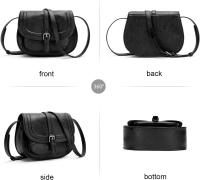 Bolso bandolera grande para mujer con correa de hombro ajustable y extraíble (negro) - details 3