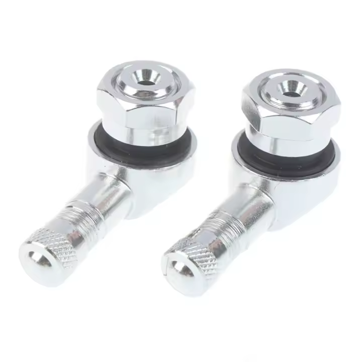 2pcs Valvulas De Rueda Para Motocicleta De Aluminio Aleación Ángulo De 90 Grados Tampa De Tubería Tubeless Stems Para Piezas CNC - 1