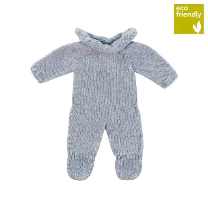 Pijama de punto azul y gris para muñecos de 32cm - 1