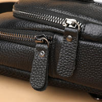 Bolsa De Pecho Para Hombre 100% Cuero Genuino Bolsa De Hombro Mensajero Casual Bandolera Estilo Fashion Bolsa De Mano Pura - details 15