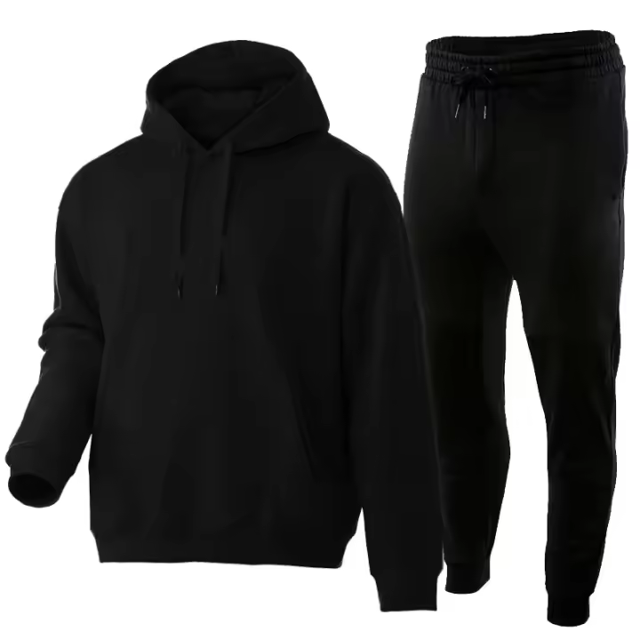 Conjunto De Pantalones Con Capucha Y Sudadera De Baloncesto Para Hombres Ropa Deportiva Casual Estilo Tracksuit Material Poliéster Y Algodón Cierre Con Cordón Pantalones Con Bolsillos - 1