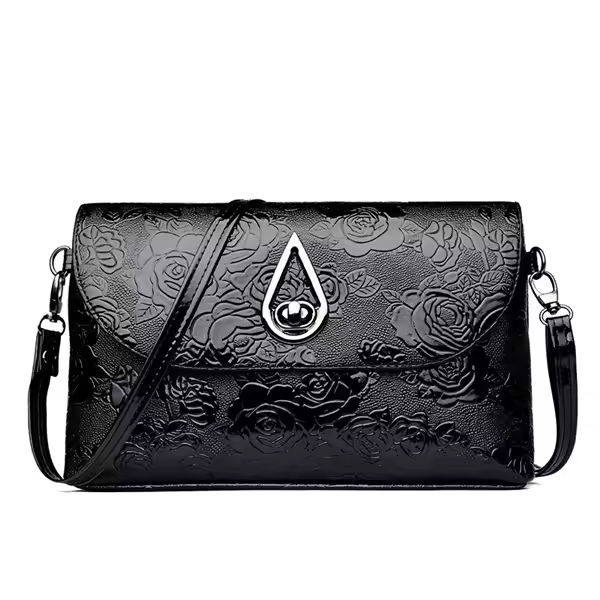 Bolso Retro con relieve de rosa para mujer, bandolera de un solo hombro con solapa, elegante, para fiesta - 1
